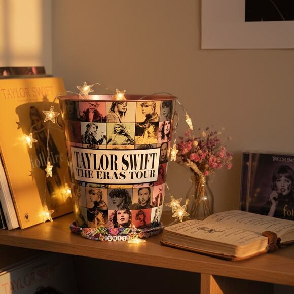 Taylor Swift The Eras Tour Metal Popcorn Bucket – Collectible Concert Souvenir - Picture 2 of 10